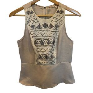 Rachel Roy Sleeveless Peplum Beaded Front Top - Size 4